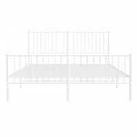 Thumbnail for Bettgestell mit Kopf- und Fußteil Metall Weiß 150x200 cm