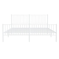 Thumbnail for Bettgestell mit Kopf- und Fußteil Metall Weiß 183x213 cm