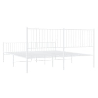 Thumbnail for Bettgestell mit Kopf- und Fußteil Metall Weiß 200x200 cm