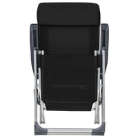 Thumbnail for Klappbare Liegestühle mit Fußteil 2 Stk. Schwarz Textilene