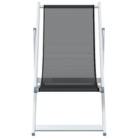 Thumbnail for Strandstühle 2 Stk. Klappbar Grau Aluminium und Textilene