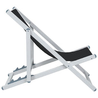 Thumbnail for Strandstühle 2 Stk. Klappbar Schwarz Aluminium und Textilene