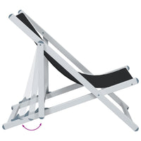 Thumbnail for Strandstühle 2 Stk. Klappbar Schwarz Aluminium und Textilene