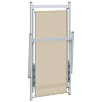 Thumbnail for Strandstühle 2 Stk. Klappbar Creme Aluminium und Textilene