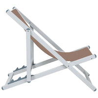 Thumbnail for Strandstühle 2 Stk. Klappbar Braun Aluminium und Textilene