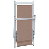 Thumbnail for Strandstühle 2 Stk. Klappbar Braun Aluminium und Textilene