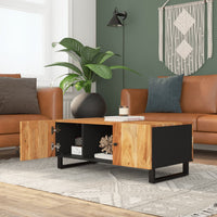 Thumbnail for Couchtisch 100x54x40 cm Massivholz Akazie & Holzwerkstoff