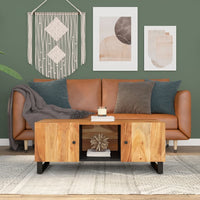 Thumbnail for Couchtisch 100x54x40 cm Massivholz Akazie & Holzwerkstoff