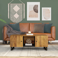 Thumbnail for Couchtisch 100x54x40 cm Massivholz Mango & Holzwerkstoff
