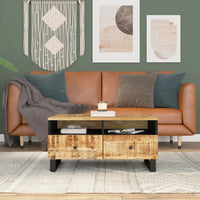 Thumbnail for Couchtisch 80x54x40 cm Massivholz Mango & Holzwerkstoff