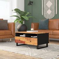 Thumbnail for Couchtisch 80x54x40 cm Massivholz Akazie & Holzwerkstoff