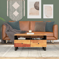 Thumbnail for Couchtisch 80x54x40 cm Massivholz Akazie & Holzwerkstoff