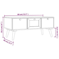 Thumbnail for Couchtisch mit Schubladen 80x40x35,5 cm Holzwerkstoff