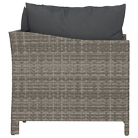Thumbnail for 2-tlg. Garten-Lounge-Set mit Kissen Grau Poly Rattan