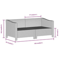 Thumbnail for 2-tlg. Garten-Lounge-Set mit Kissen Grau Poly Rattan