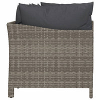 Thumbnail for 4-tlg. Garten-Lounge-Set mit Kissen Grau Poly Rattan
