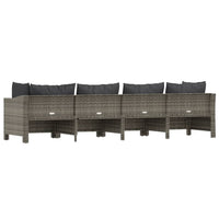 Thumbnail for 4-tlg. Garten-Lounge-Set mit Kissen Grau Poly Rattan
