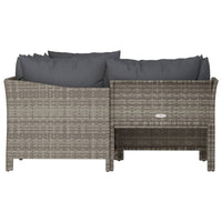 Thumbnail for 4-tlg. Garten-Lounge-Set mit Kissen Grau Poly Rattan