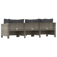Thumbnail for 4-tlg. Garten-Lounge-Set mit Kissen Grau Poly Rattan