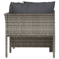 Thumbnail for 4-tlg. Garten-Lounge-Set mit Kissen Grau Poly Rattan