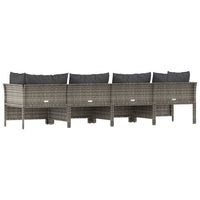 Thumbnail for 4-tlg. Garten-Lounge-Set mit Kissen Grau Poly Rattan