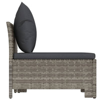 Thumbnail for 2-tlg. Garten-Lounge-Set mit Kissen Grau Poly Rattan
