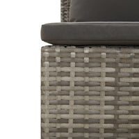 Thumbnail for 2-tlg. Garten-Lounge-Set mit Kissen Grau Poly Rattan