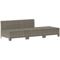 Thumbnail for 3-tlg. Garten-Lounge-Set mit Kissen Grau Poly Rattan