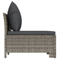 Thumbnail for 3-tlg. Garten-Lounge-Set mit Kissen Grau Poly Rattan