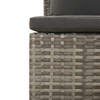 Thumbnail for 3-tlg. Garten-Lounge-Set mit Kissen Grau Poly Rattan