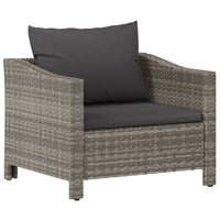 Thumbnail for Gartensessel mit Kissen Grau Poly Rattan