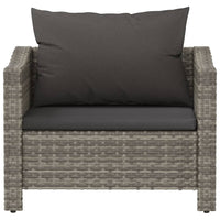 Thumbnail for Gartensessel mit Kissen Grau Poly Rattan