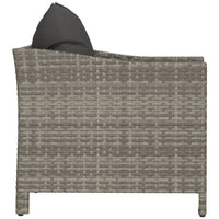 Thumbnail for Gartensessel mit Kissen Grau Poly Rattan