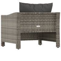 Thumbnail for Gartensessel mit Kissen Grau Poly Rattan