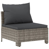 Thumbnail for Garten-Mittelsofa mit Kissen Grau Poly Rattan