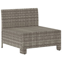 Thumbnail for Garten-Mittelsofa mit Kissen Grau Poly Rattan