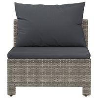 Thumbnail for Garten-Mittelsofa mit Kissen Grau Poly Rattan