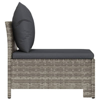 Thumbnail for Garten-Mittelsofa mit Kissen Grau Poly Rattan