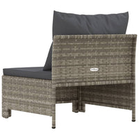 Thumbnail for Garten-Mittelsofa mit Kissen Grau Poly Rattan