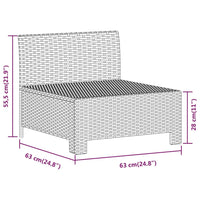 Thumbnail for Garten-Mittelsofa mit Kissen Grau Poly Rattan