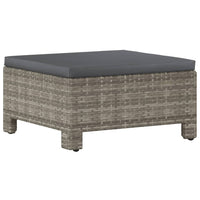 Thumbnail for Gartenhocker mit Kissen Grau Poly Rattan