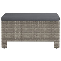 Thumbnail for Gartenhocker mit Kissen Grau Poly Rattan