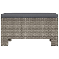 Thumbnail for Gartenhocker mit Kissen Grau Poly Rattan