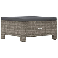 Thumbnail for Gartenhocker mit Kissen Grau Poly Rattan