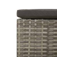 Thumbnail for Gartenhocker mit Kissen Grau Poly Rattan