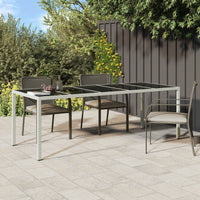 Thumbnail for Gartentisch Weiß 250x100x75 cm Poly Rattan und Hartglas