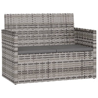 Thumbnail for Gartenbank mit Kissen Grau 105 cm Poly Rattan