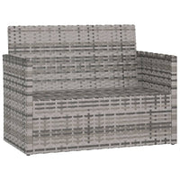 Thumbnail for Gartenbank mit Kissen Grau 105 cm Poly Rattan