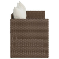 Thumbnail for Gartensofa 3-Sitzer mit Kissen Braun Poly Rattan