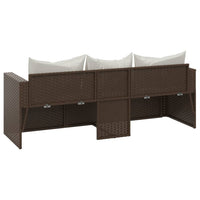 Thumbnail for Gartensofa 3-Sitzer mit Kissen Braun Poly Rattan